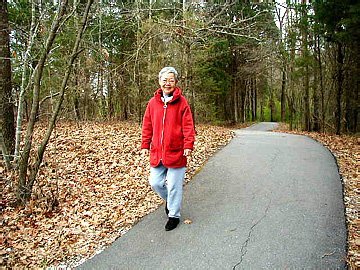 Peggy on walking trail