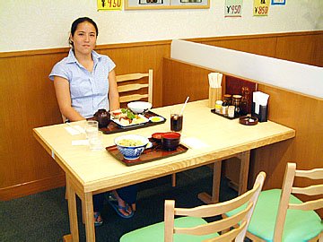 Naomi in restaurant