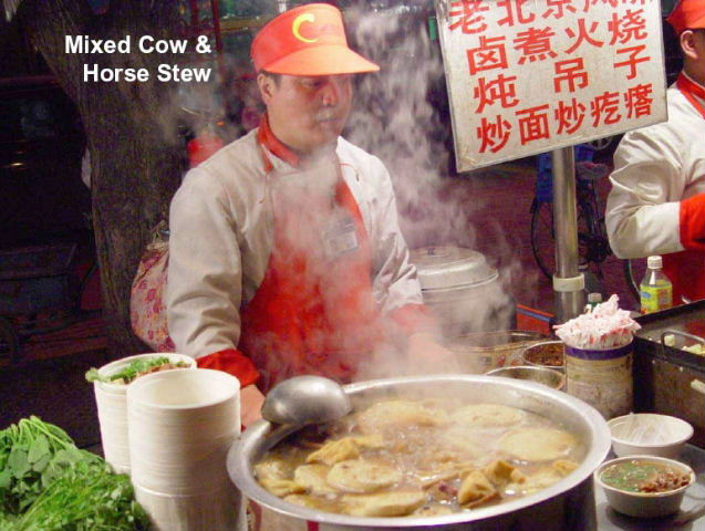 Mixed cow and horse stew